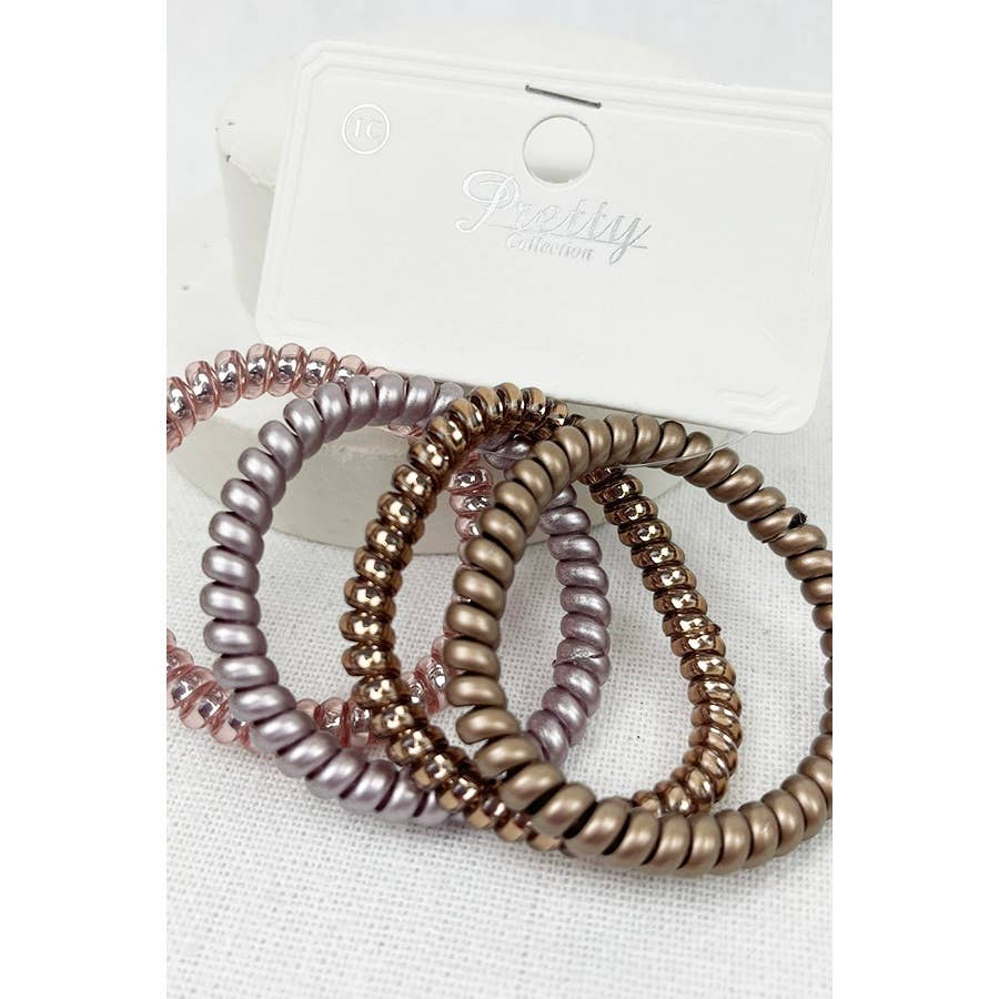 4-Pcs Multicolor Spiral Hair Ties