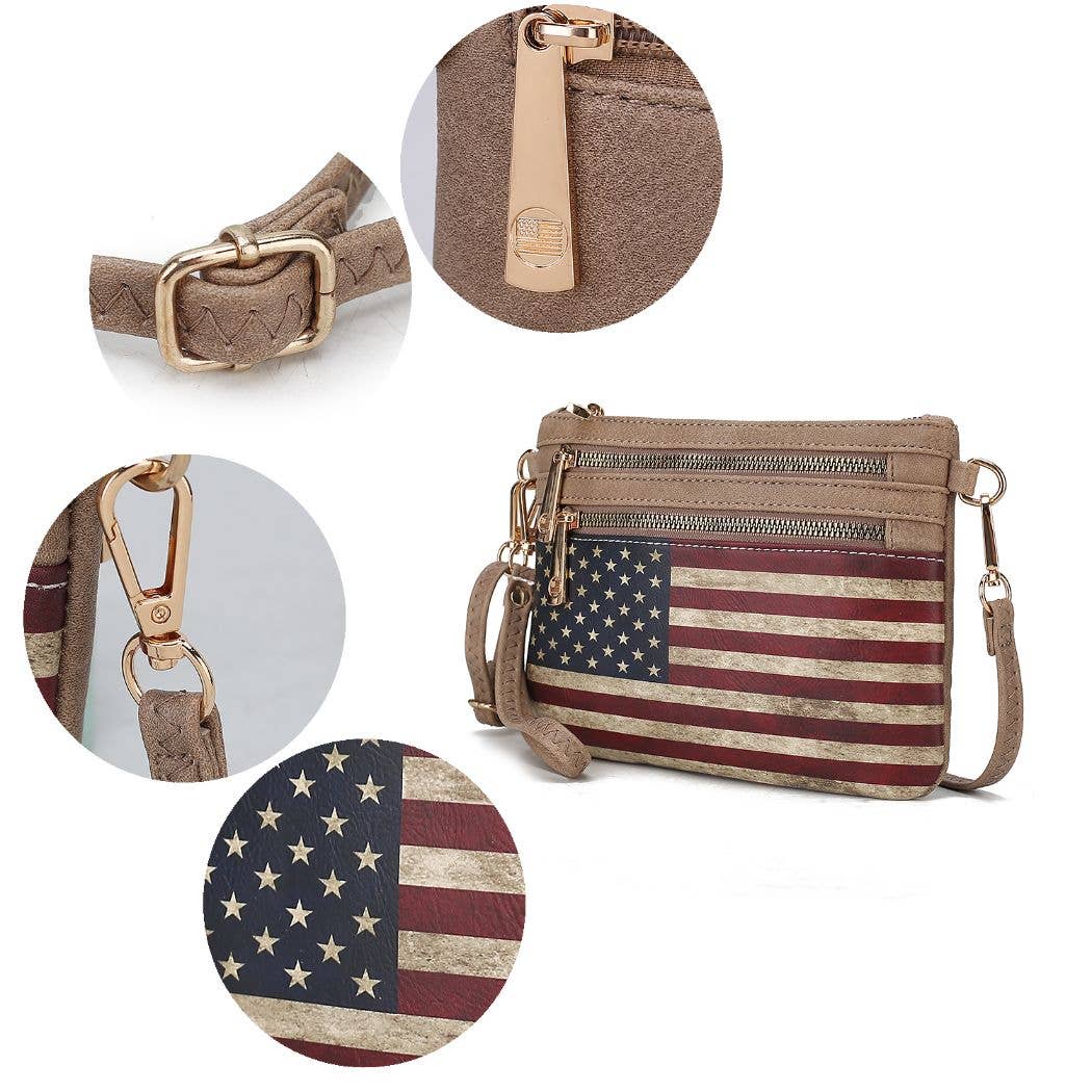 Alisson FLAG Wristlet Handbag Vegan Leather Women by Mia K