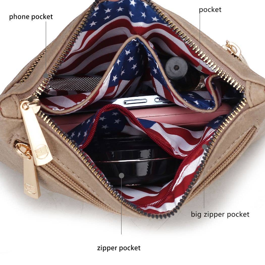 Alisson FLAG Wristlet Handbag Vegan Leather Women by Mia K