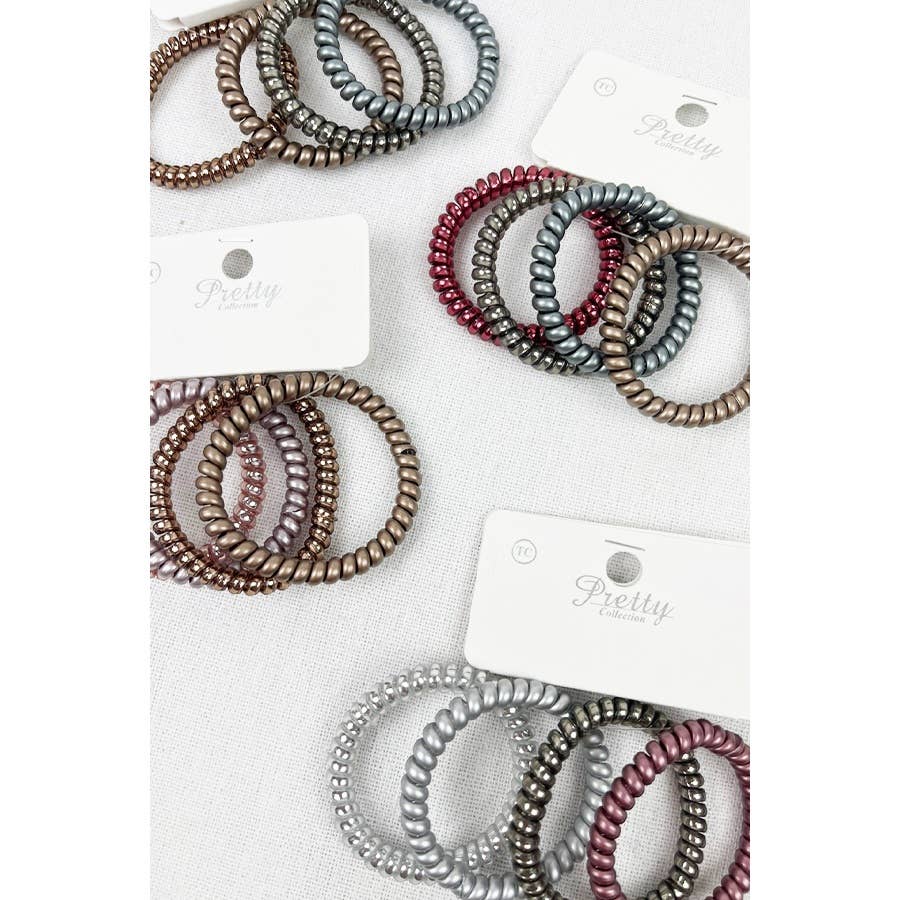 4-Pcs Multicolor Spiral Hair Ties