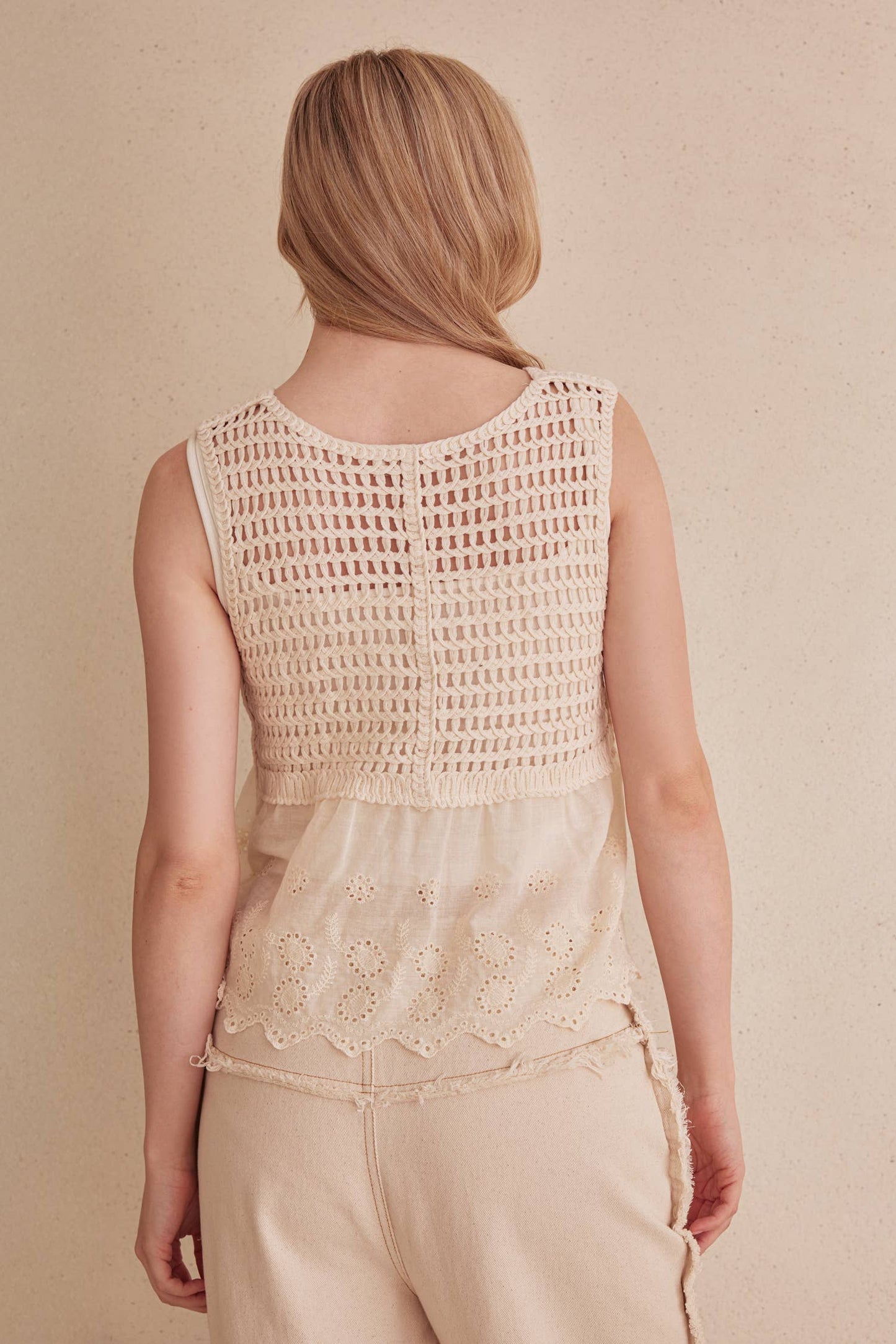 Delicate Crochet Lace Sleeveless Top