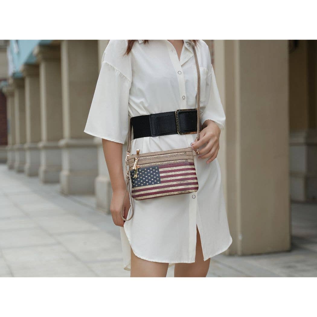 Alisson FLAG Wristlet Handbag Vegan Leather Women by Mia K