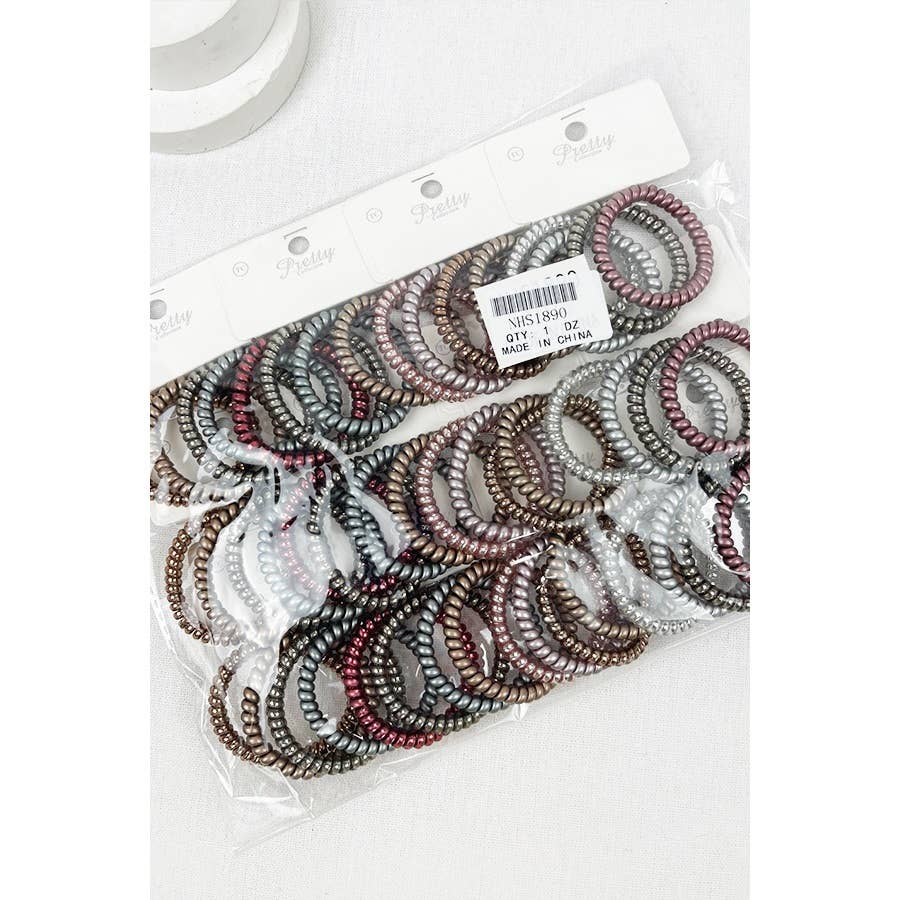 4-Pcs Multicolor Spiral Hair Ties