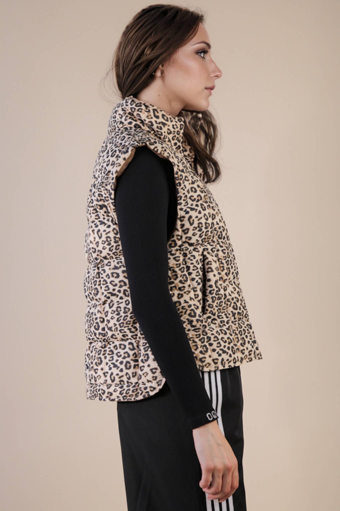 Leopard Puffer Padded Warm Vest