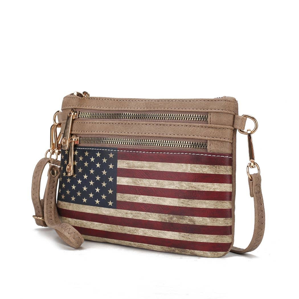 Alisson FLAG Wristlet Handbag Vegan Leather Women by Mia K