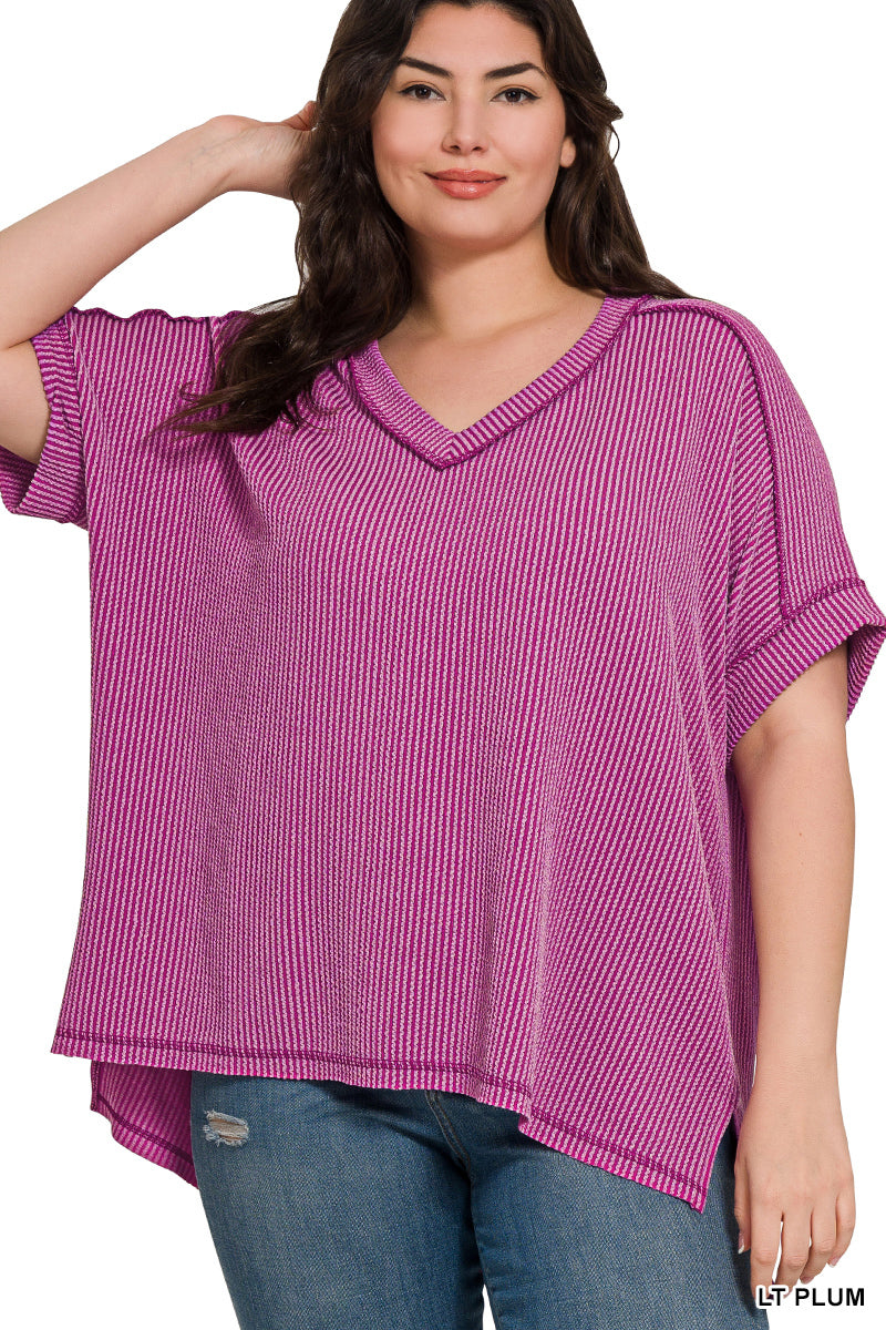 Cozy Ribbed V-Neck Top
