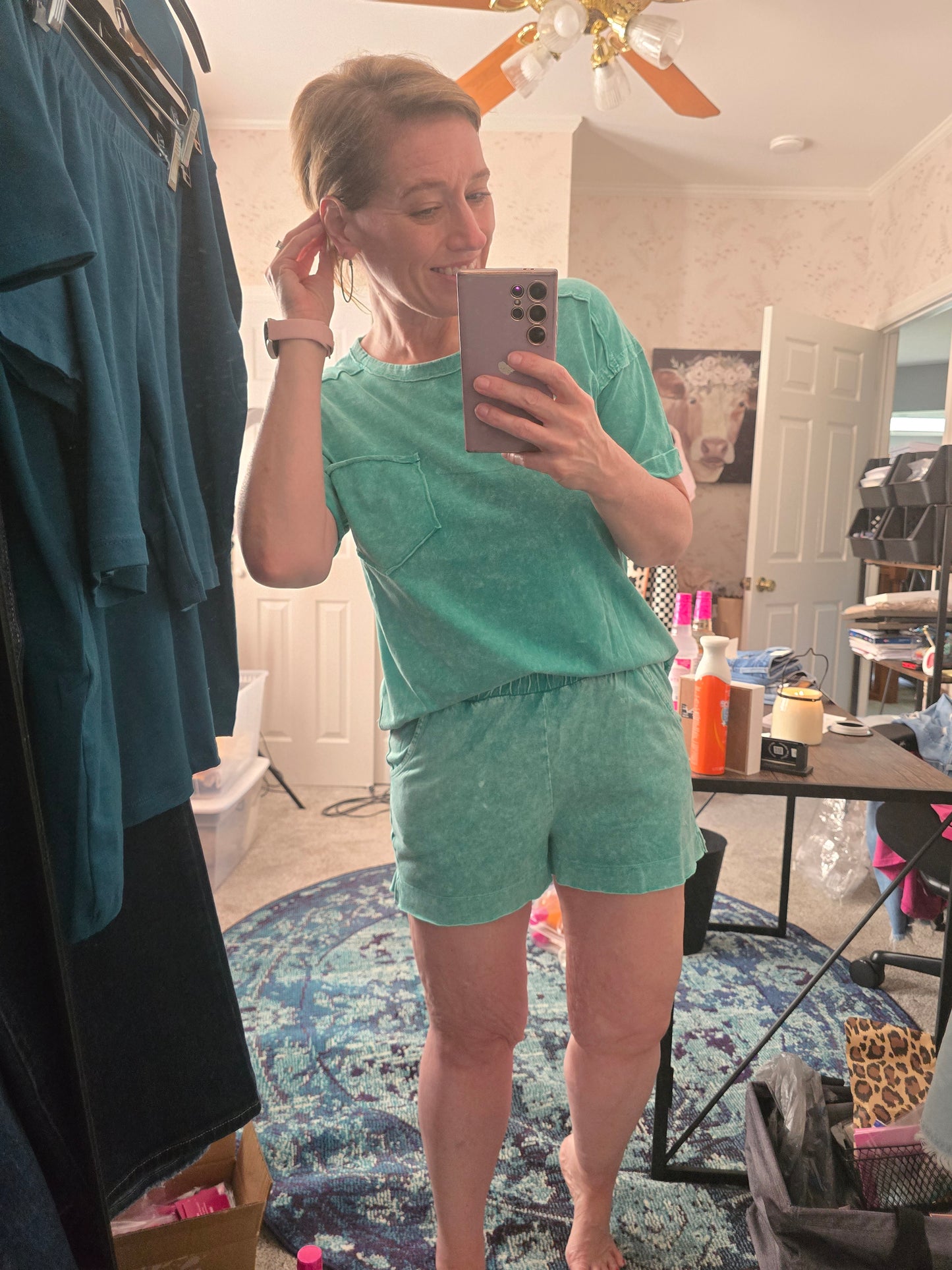 Halo Snow Washed Short Set