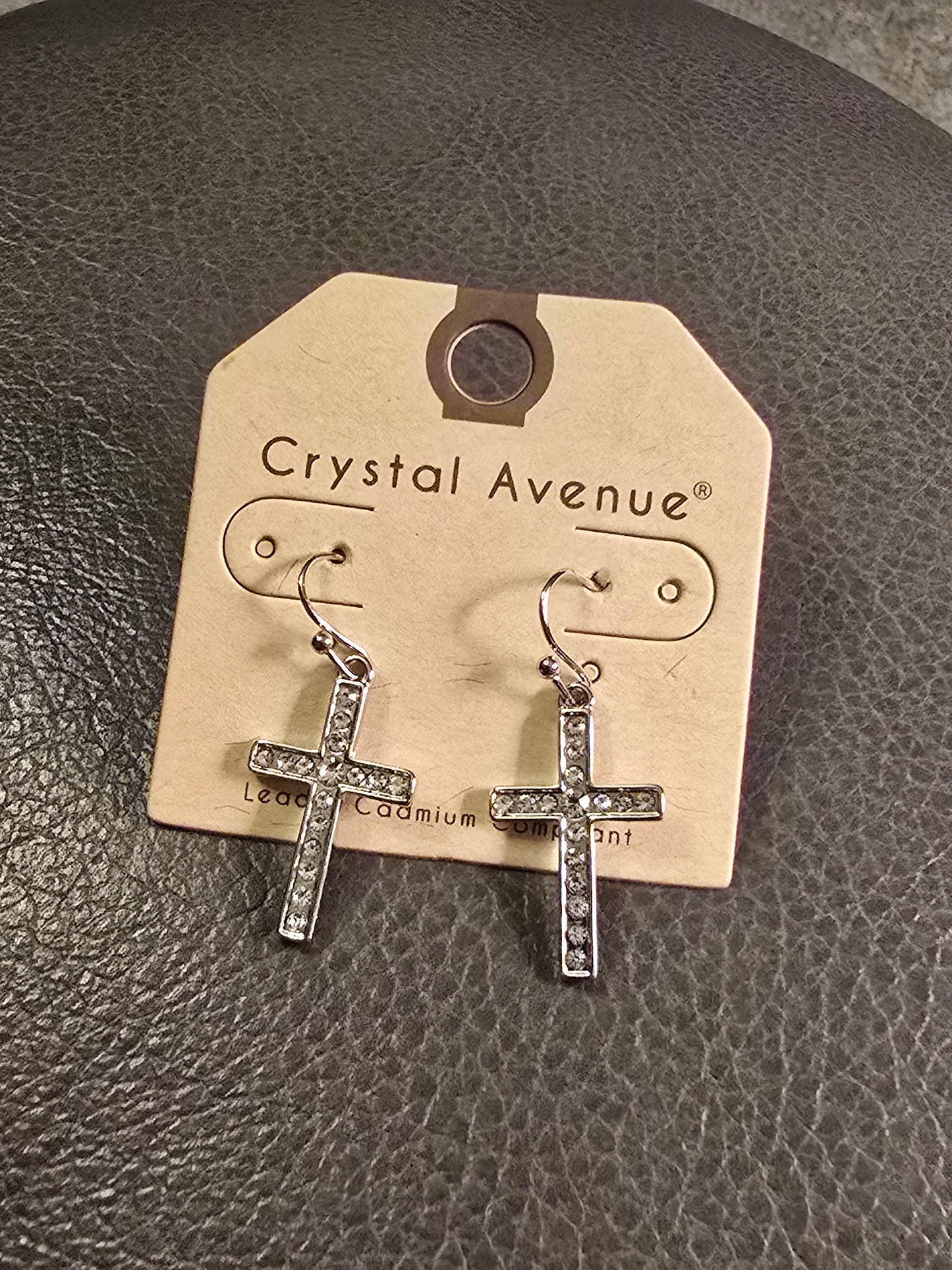 Crystal Cross Dangle Earrings