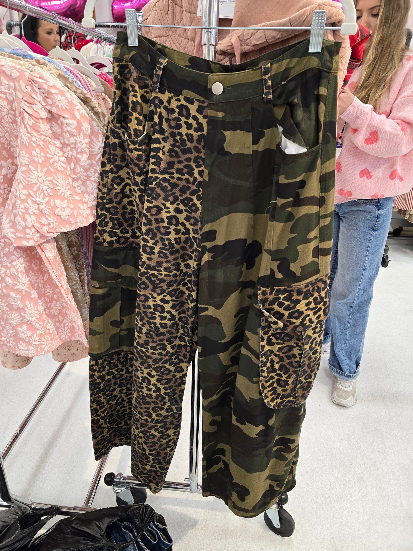 Leopard Camo Cargo Pocket Pants