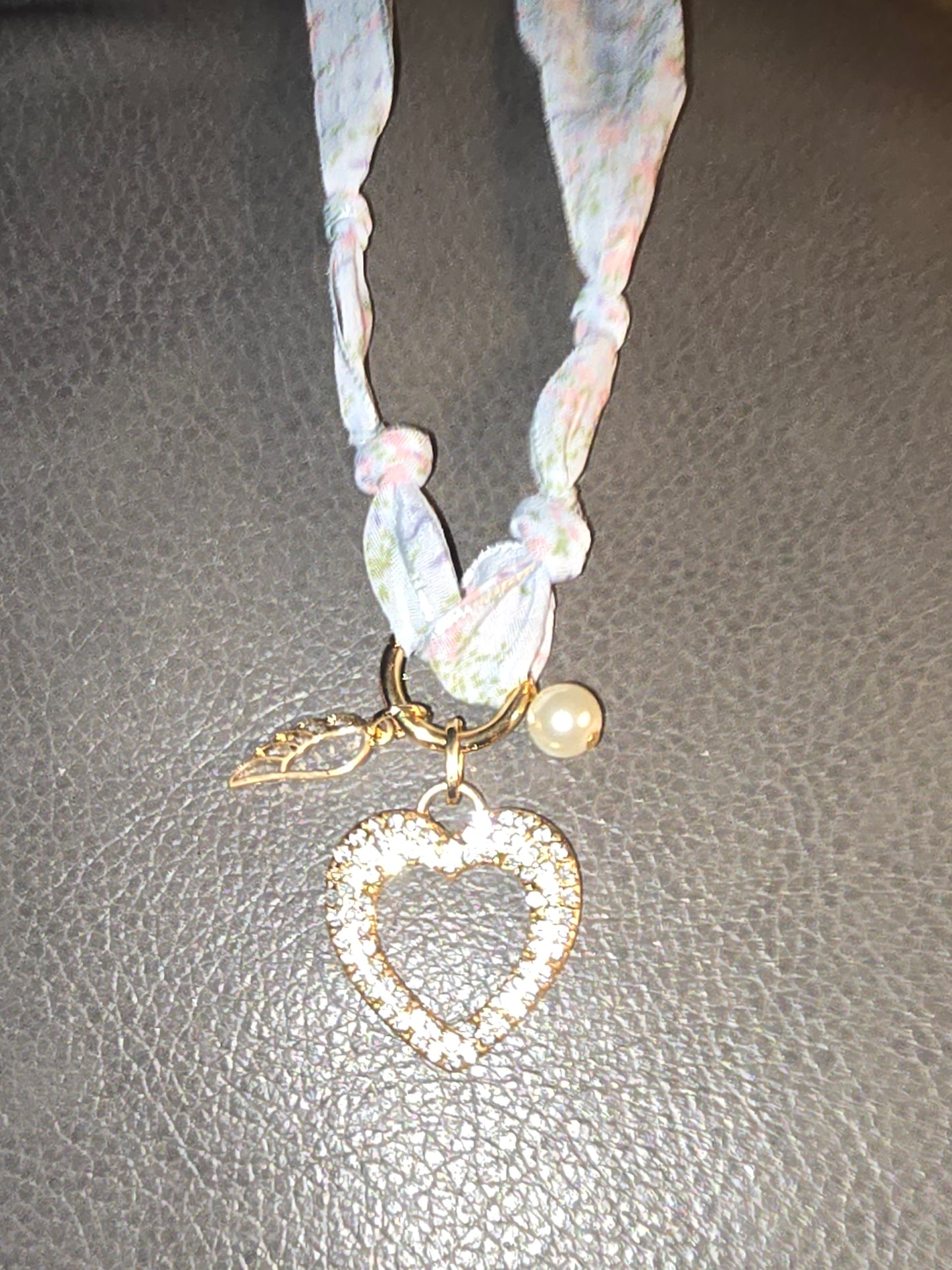 Sparkly Heart Scarf Necklace