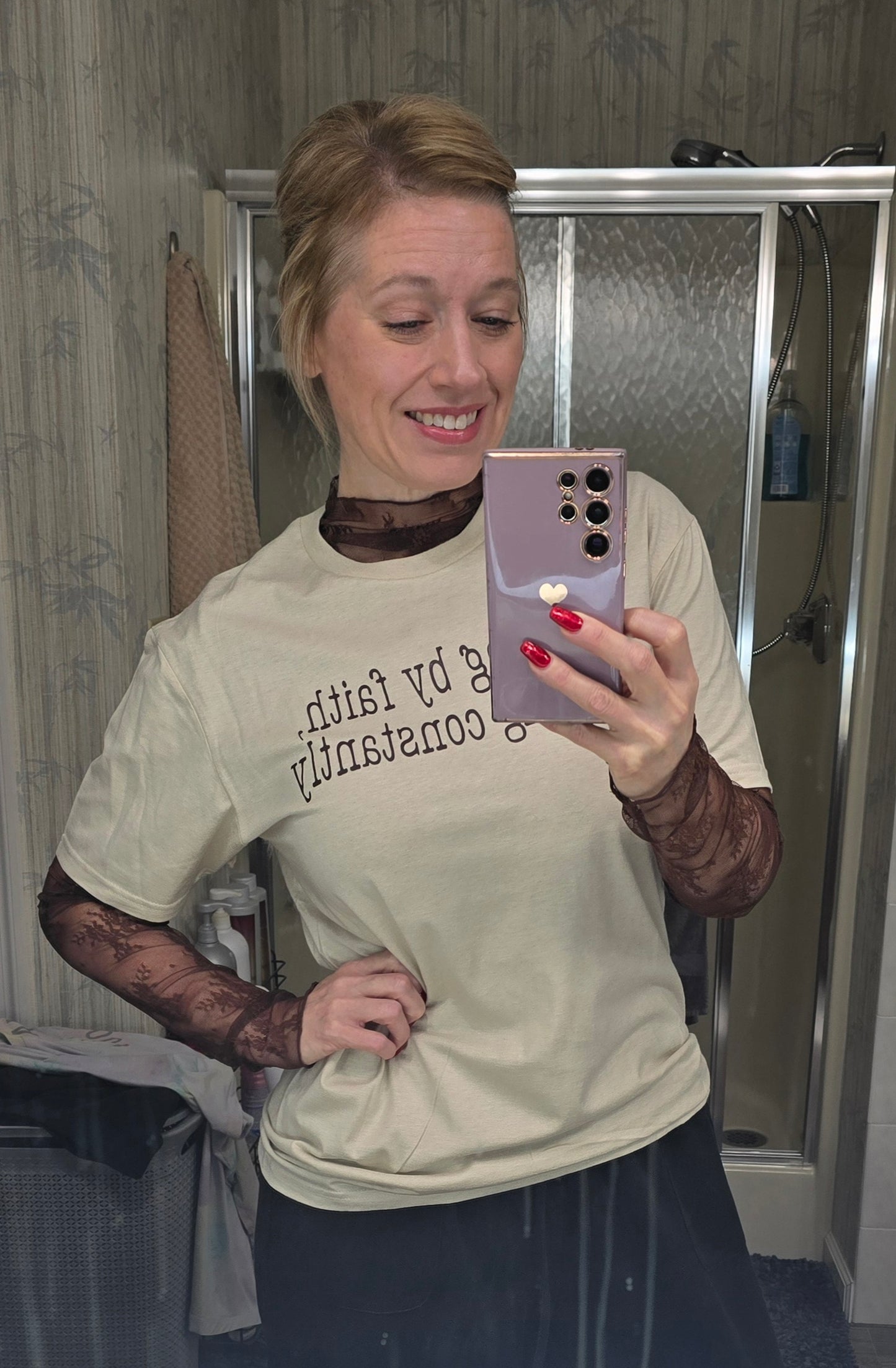 Simple Brown Lace Top