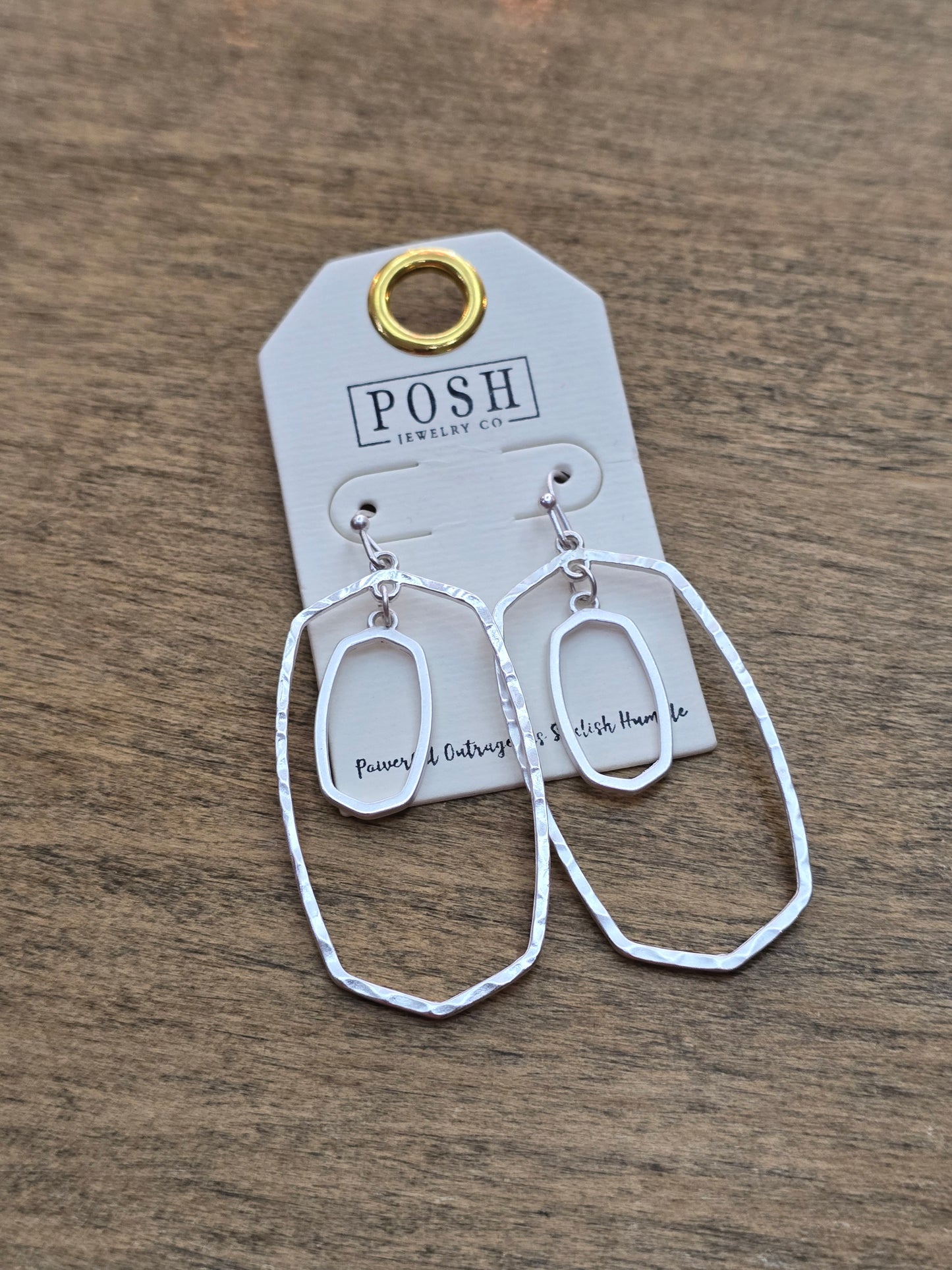 Posh Hammered Metal Drop Earrings