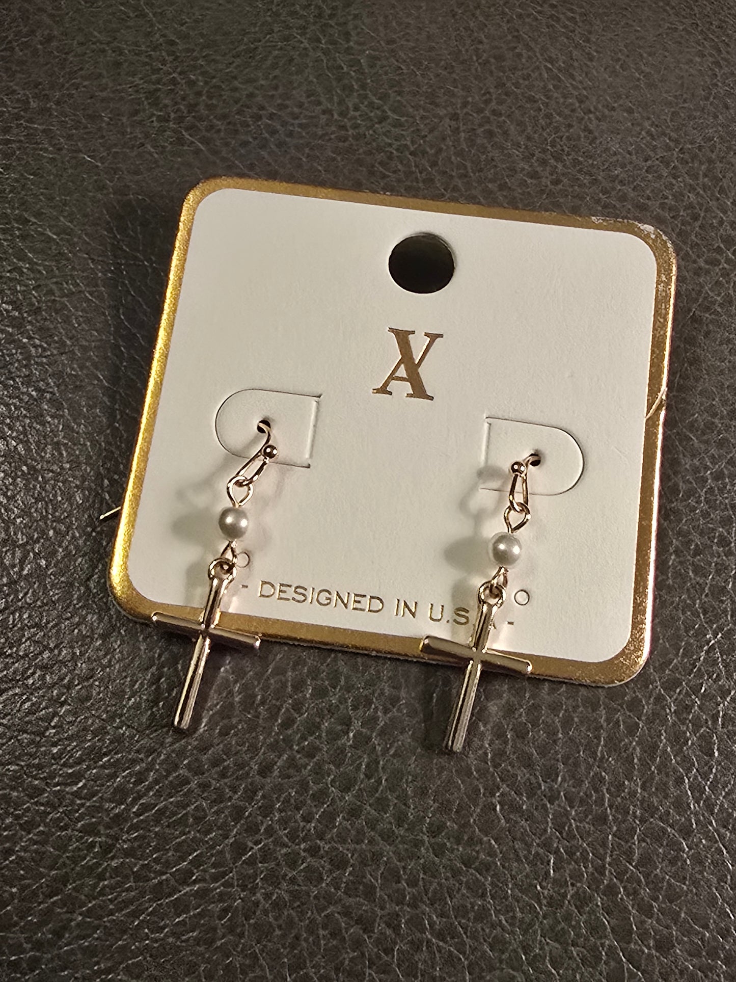 Silver Cross Dangle Earrings