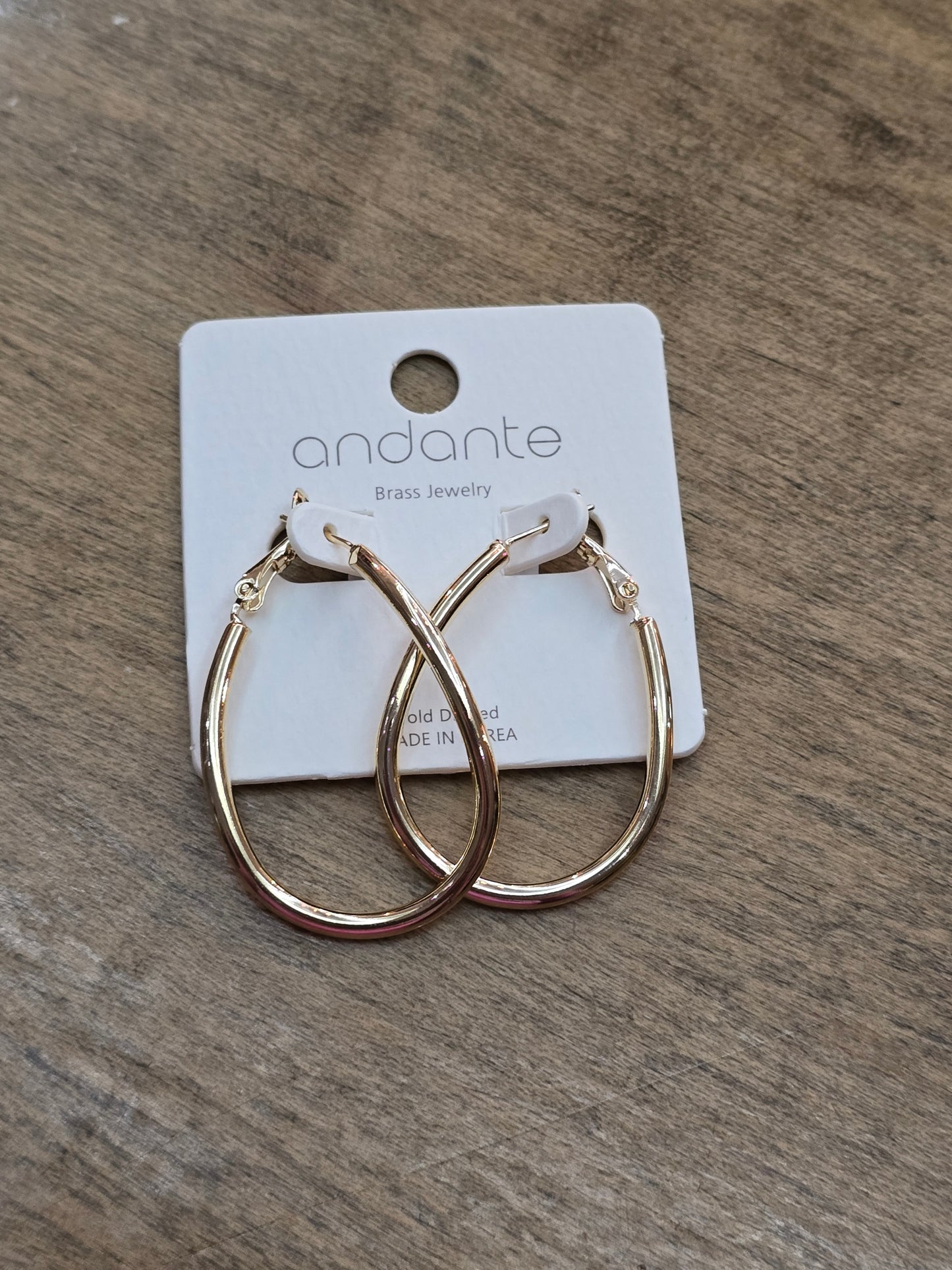 Golden Teardrop Sleek Hoops