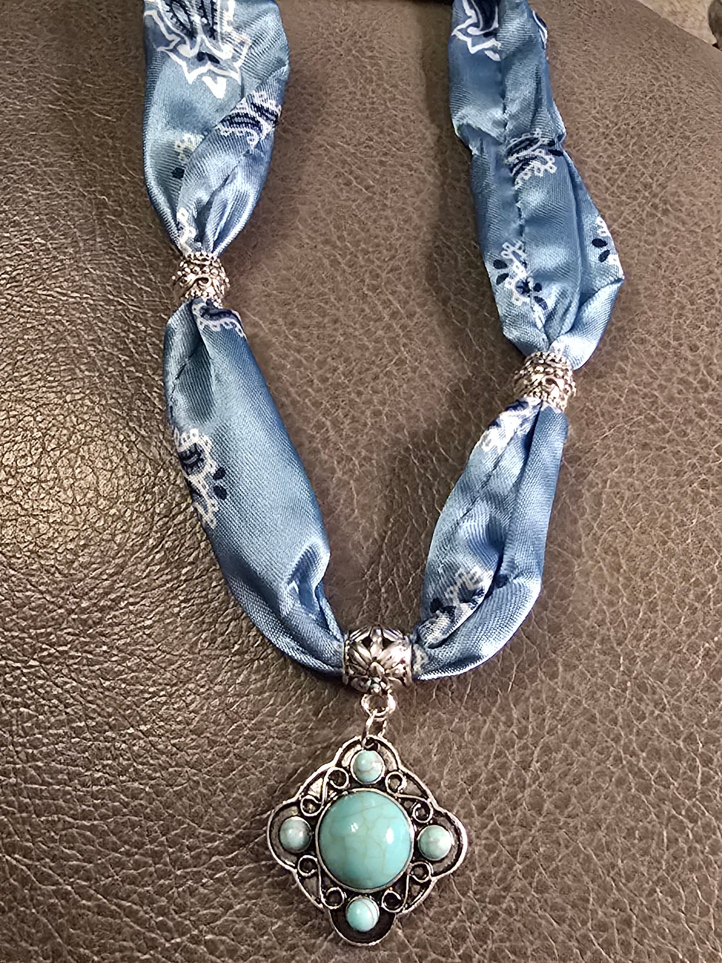 Blue Skies Scarf Necklace