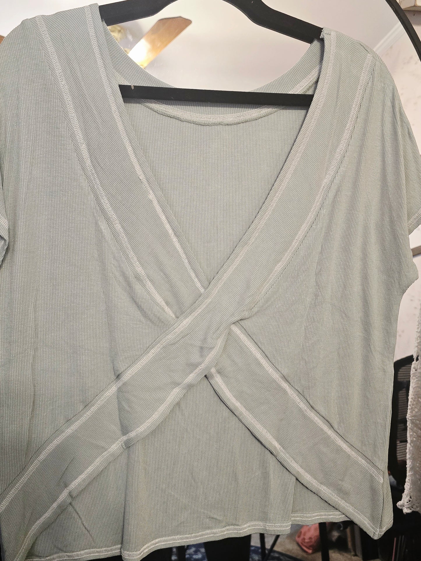 Cross Back Sage Top