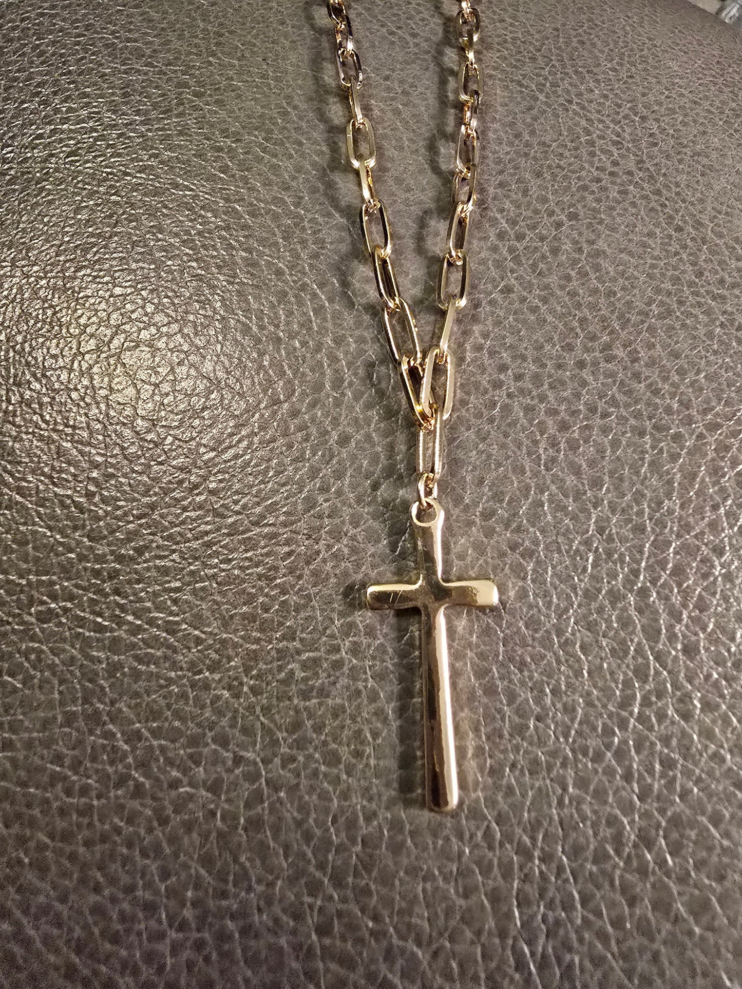 Golden Link Cross Necklace