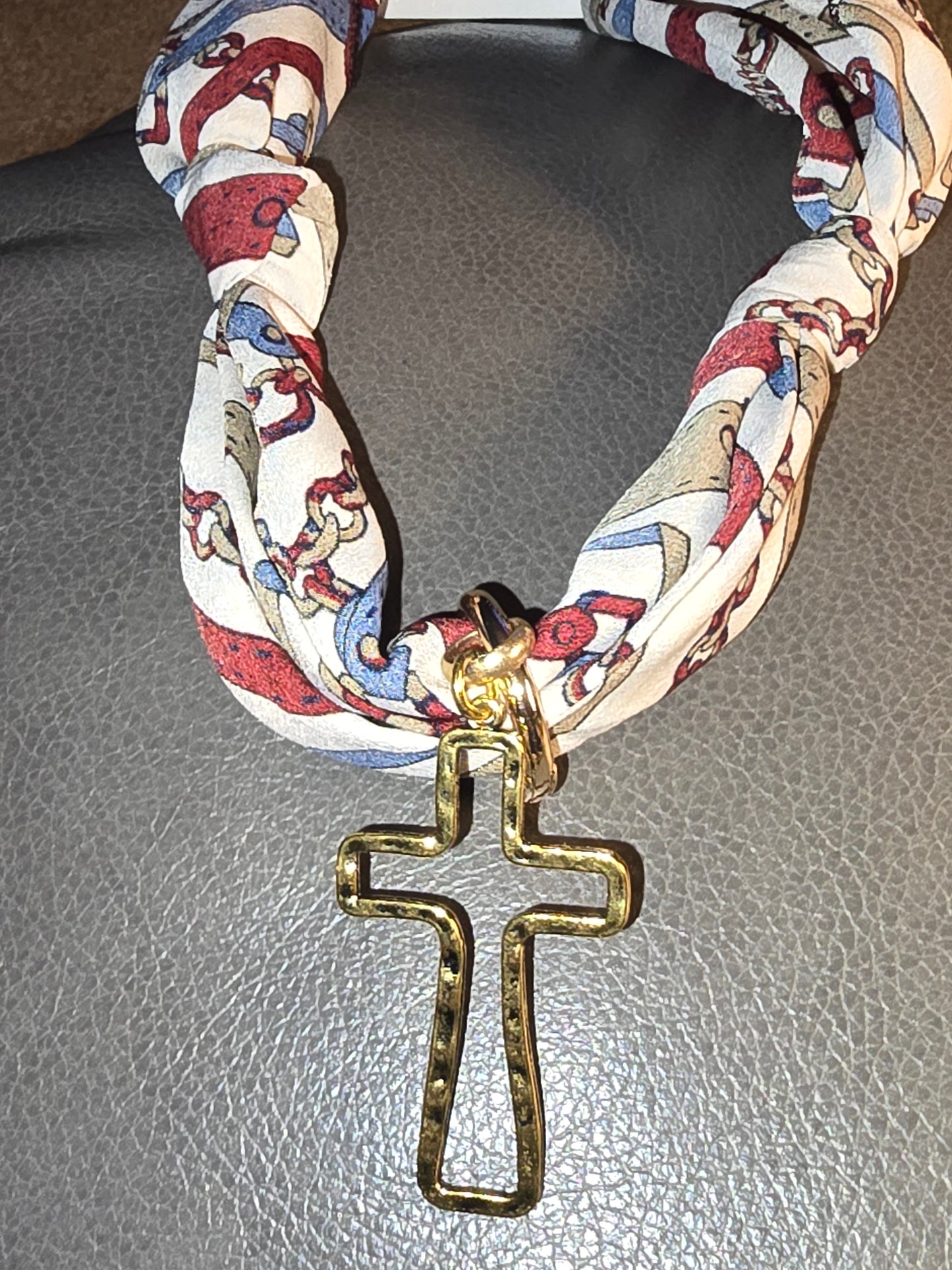 Large Cross Chain Scarf Necklace