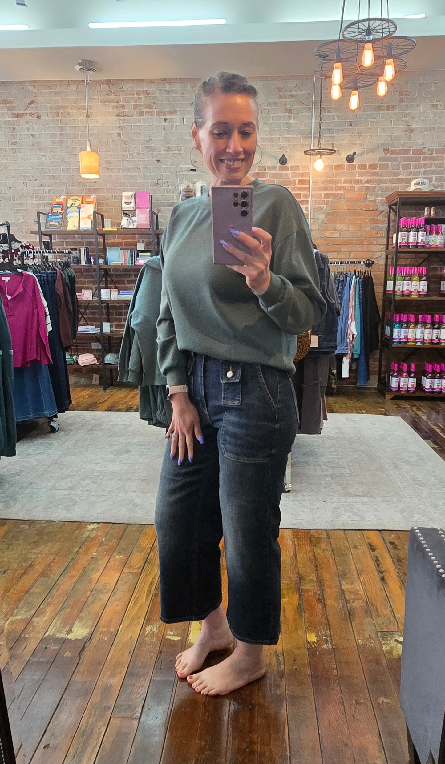 JB Utility Wide Cropped Denim