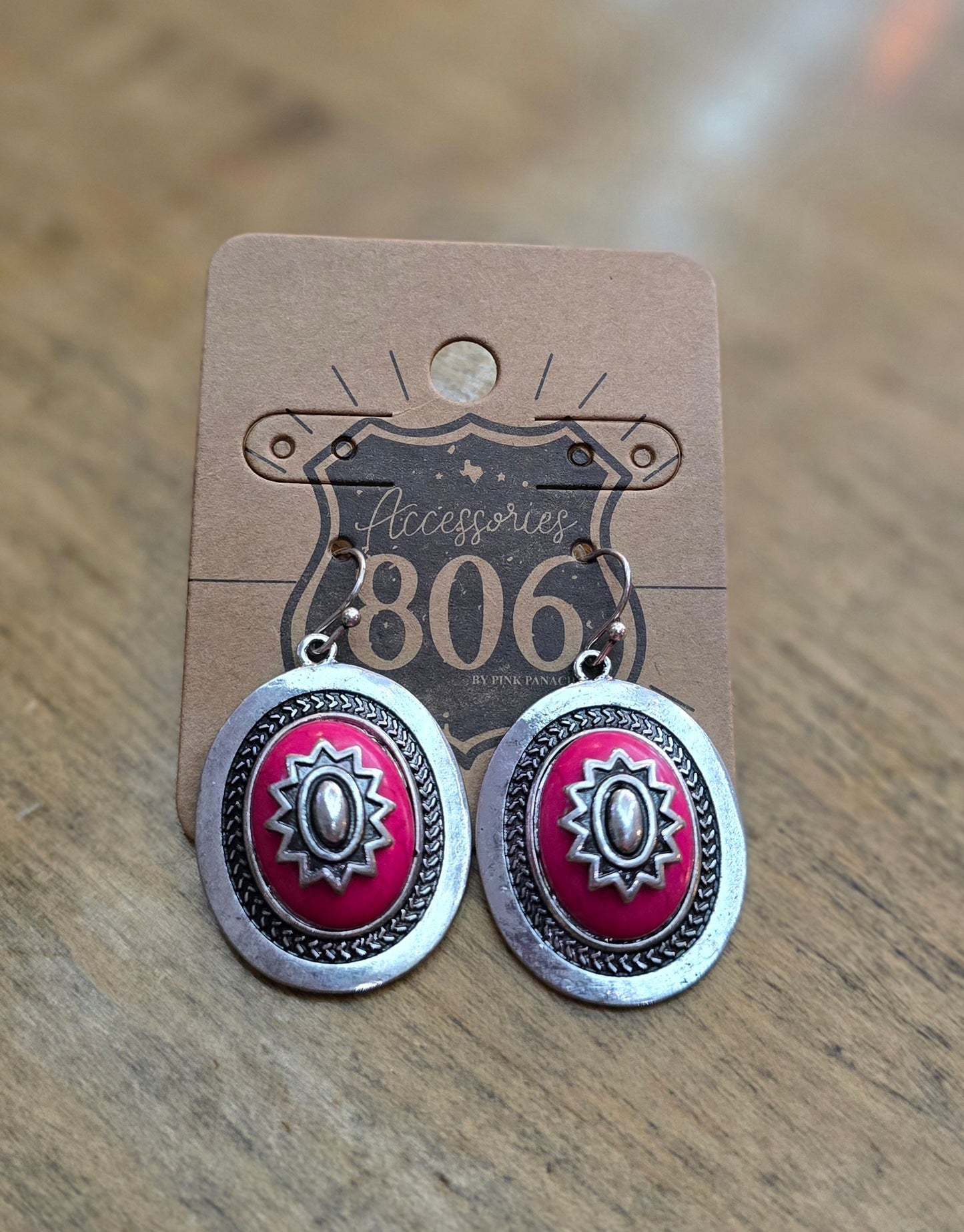 806 Red Western Earrings
