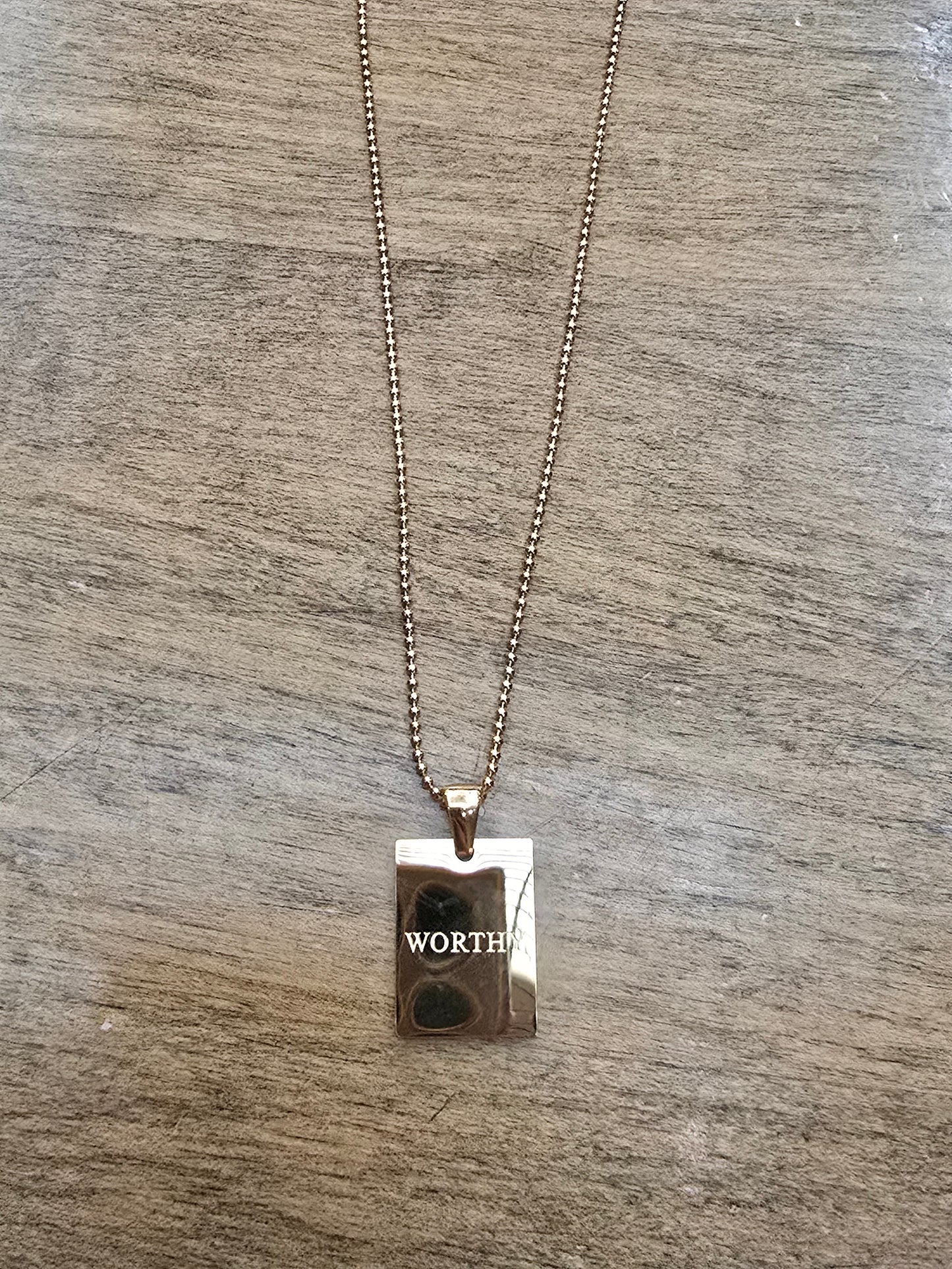 Affirmation Plate Gold Necklaces