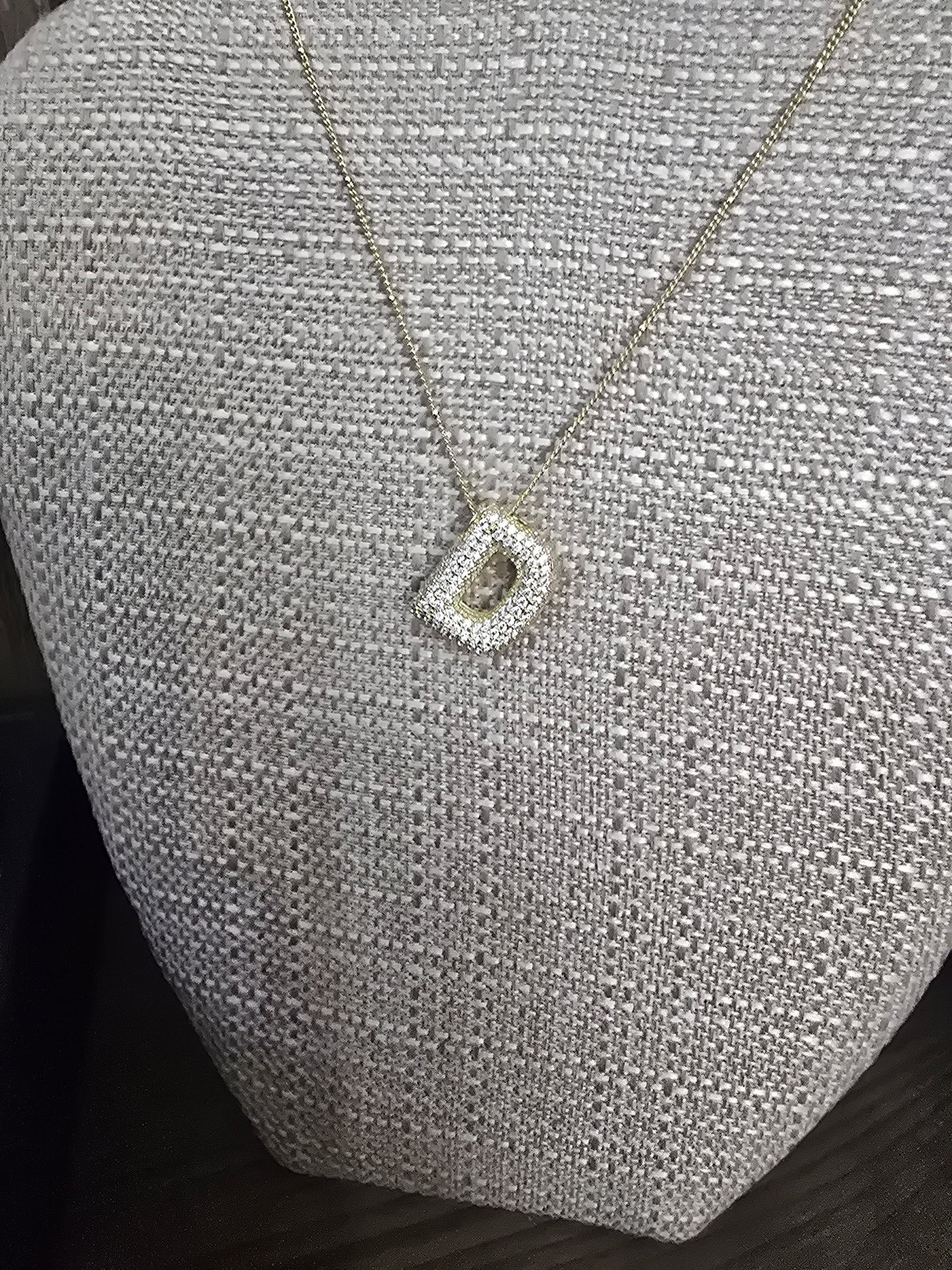 Crystal Bubble Initial Necklace