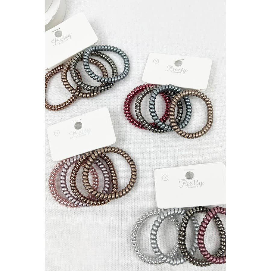 4-Pcs Multicolor Spiral Hair Ties