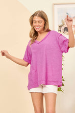 Load image into Gallery viewer, Karyn Raw Edge Detail Cotton V Neck Top

