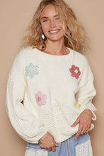 Load image into Gallery viewer, Celeste Balloon Sleeve Floral Patches Sweater
