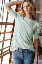 Load image into Gallery viewer, Iris Ribbed Poof Sleeve Top
