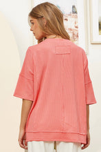 Load image into Gallery viewer, Racquel Half Sleeve Relaxed Pocket Blouse
