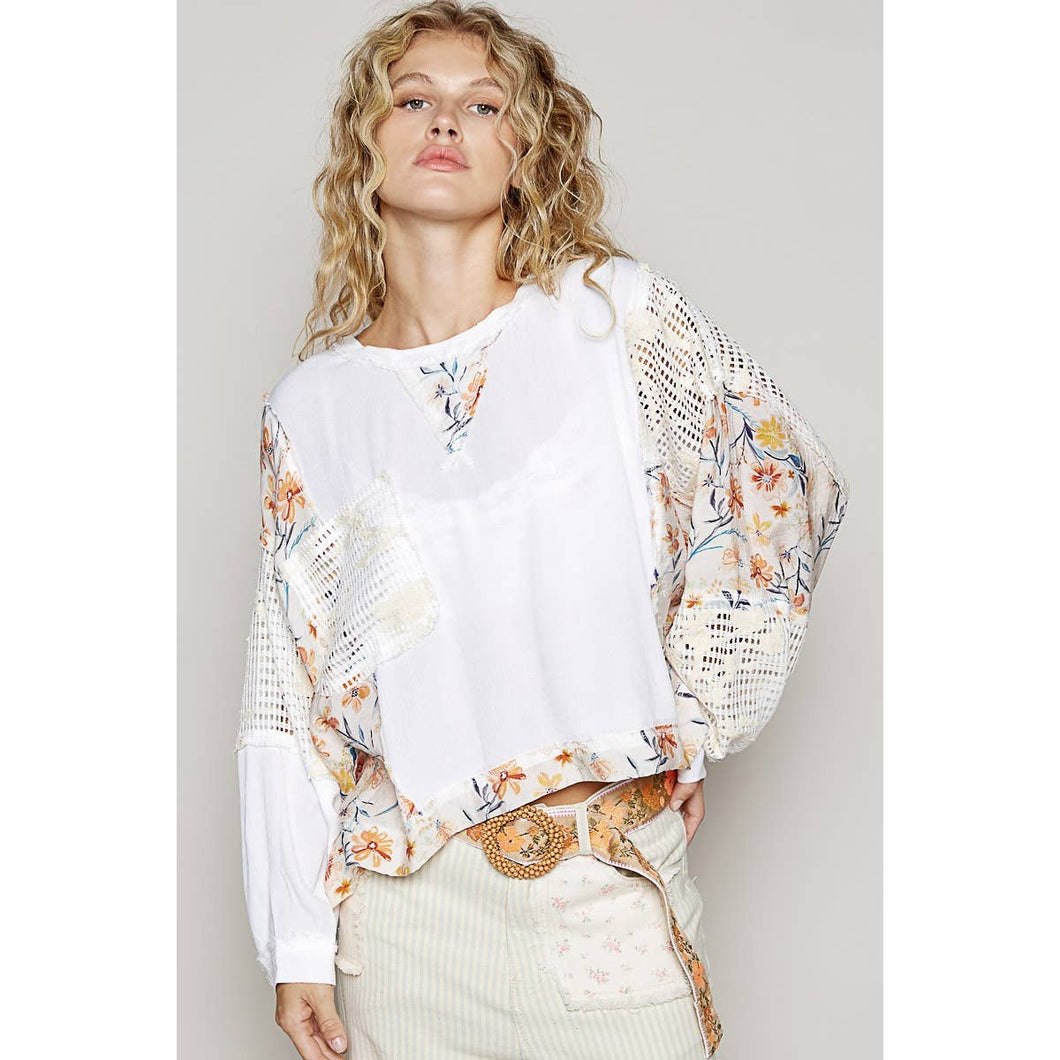 Flora Long Sleeve Floral Print Top