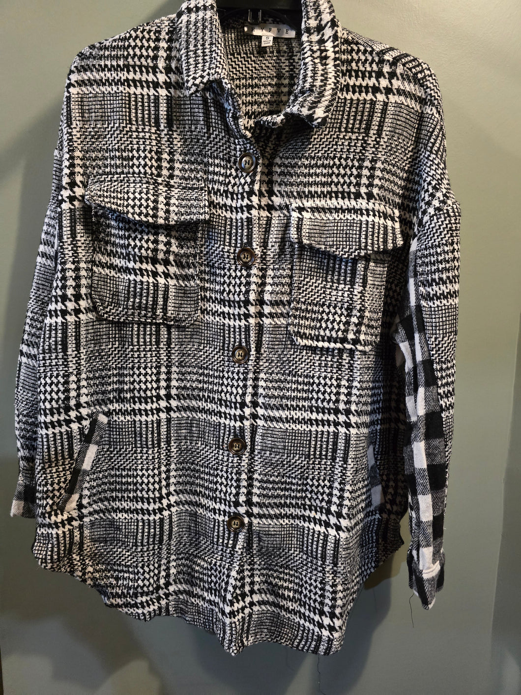 Brittany Houndstooth and Checkered Shacket