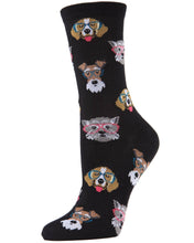 Load image into Gallery viewer, MeMoi Professor Dogs Bamboo Blend Crew Socks
