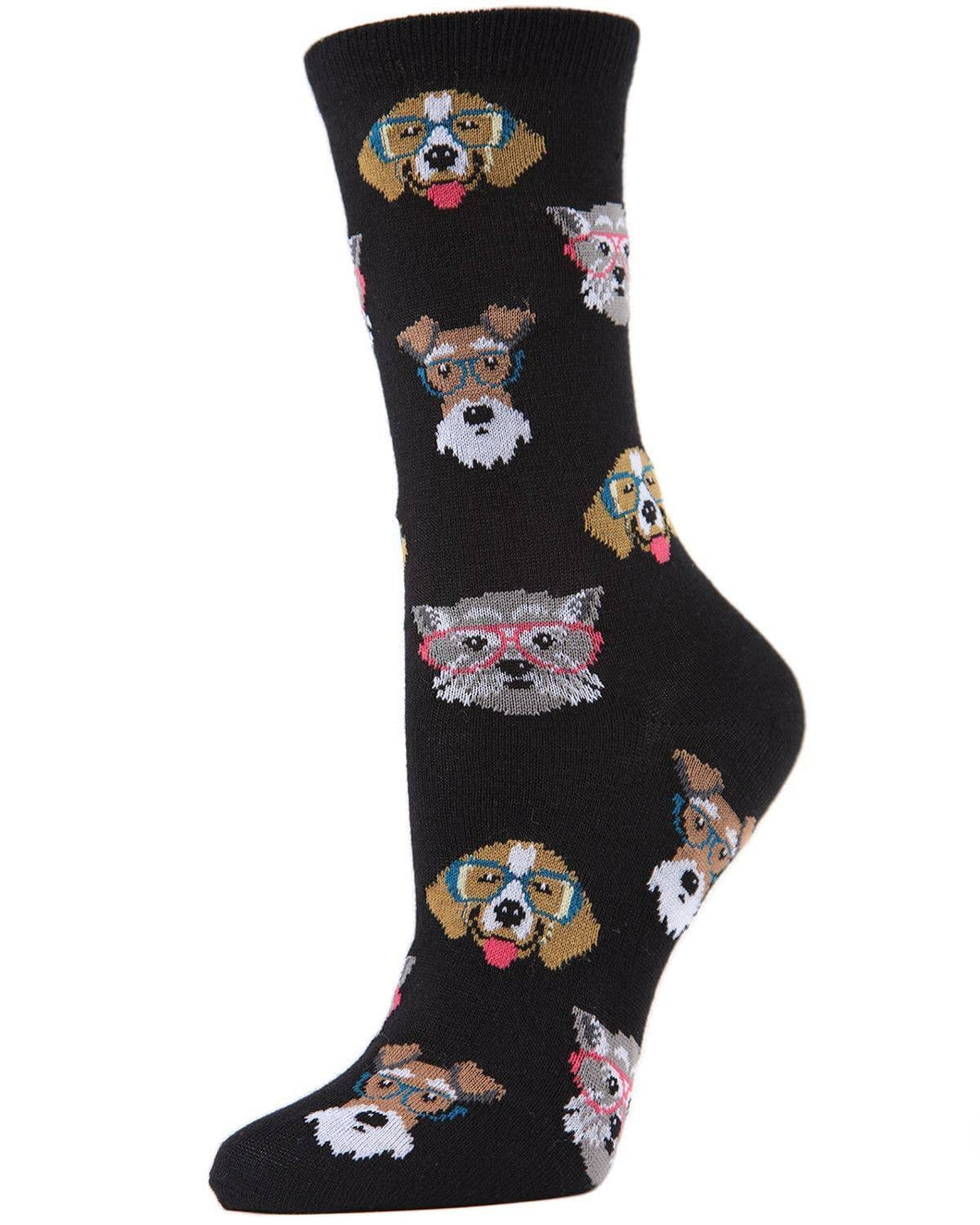 MeMoi Professor Dogs Bamboo Blend Crew Socks