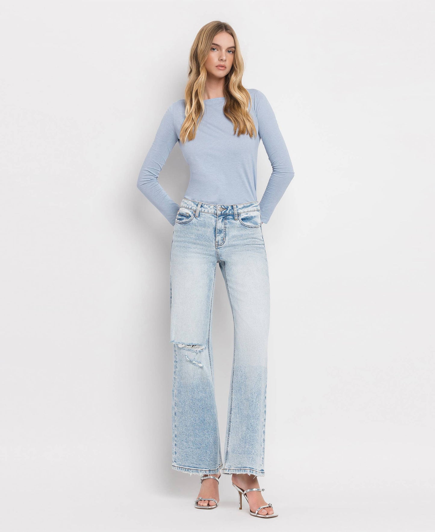 TUMMY CONTROL SUPER HIGH RISE WIDE LEG JEANS LV1312