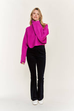 Load image into Gallery viewer, Mock neck wide sleeves top - Fuchsia
