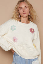 Load image into Gallery viewer, Celeste Balloon Sleeve Floral Patches Sweater
