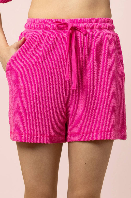 Ribbed Knit Comfy Top & Shorts Set