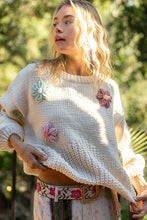 Load image into Gallery viewer, Celeste Balloon Sleeve Floral Patches Sweater
