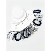 Load image into Gallery viewer, Black and White Multi Design Spiral Hair Ties
