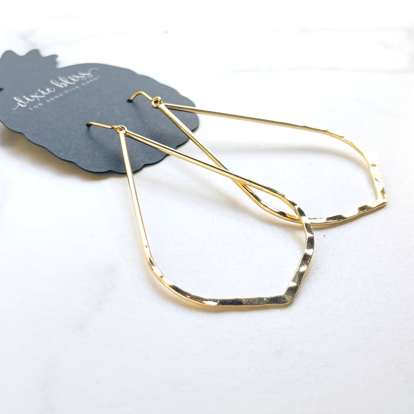 Follow Me- Gold Teardrop Dangle Earrings