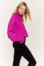 Load image into Gallery viewer, Mock neck wide sleeves top - Fuchsia
