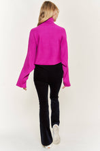 Load image into Gallery viewer, Mock neck wide sleeves top - Fuchsia
