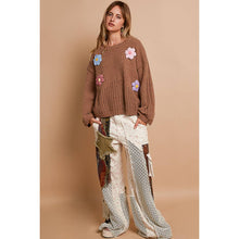 Load image into Gallery viewer, Celeste Balloon Sleeve Floral Patches Sweater
