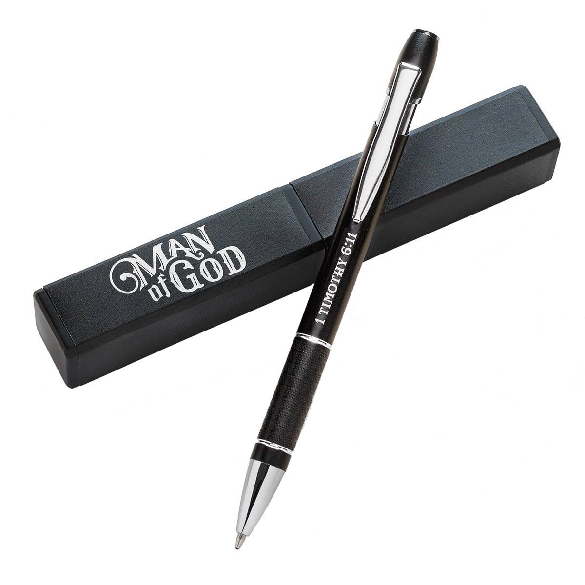 Pen in Case Black Man of God 1 Tim. 6:11