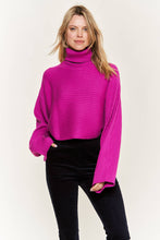 Load image into Gallery viewer, Mock neck wide sleeves top - Fuchsia
