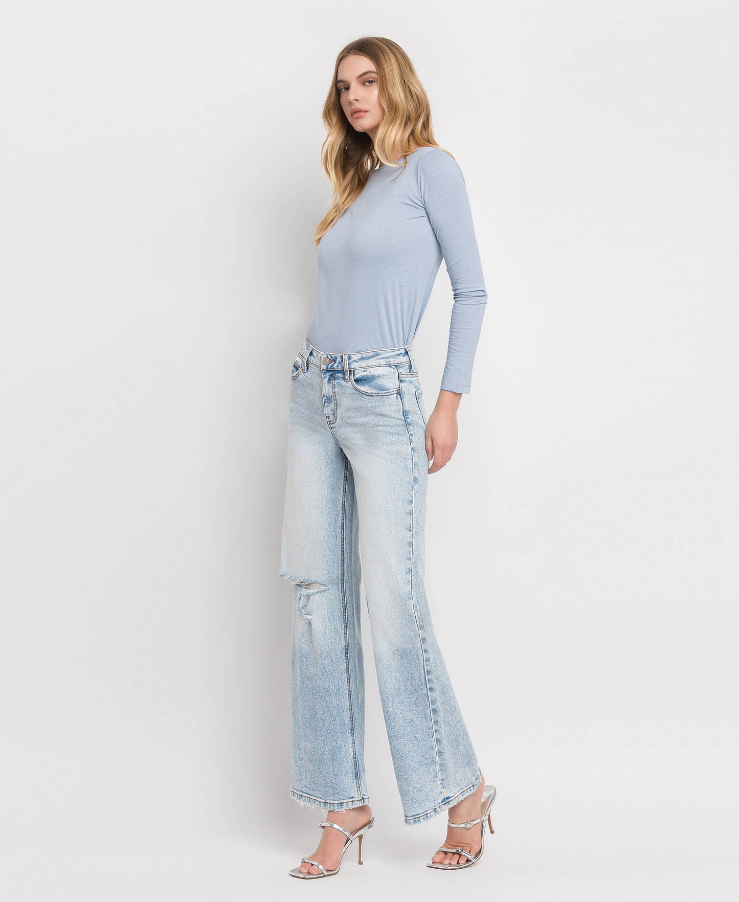 TUMMY CONTROL SUPER HIGH RISE WIDE LEG JEANS LV1312