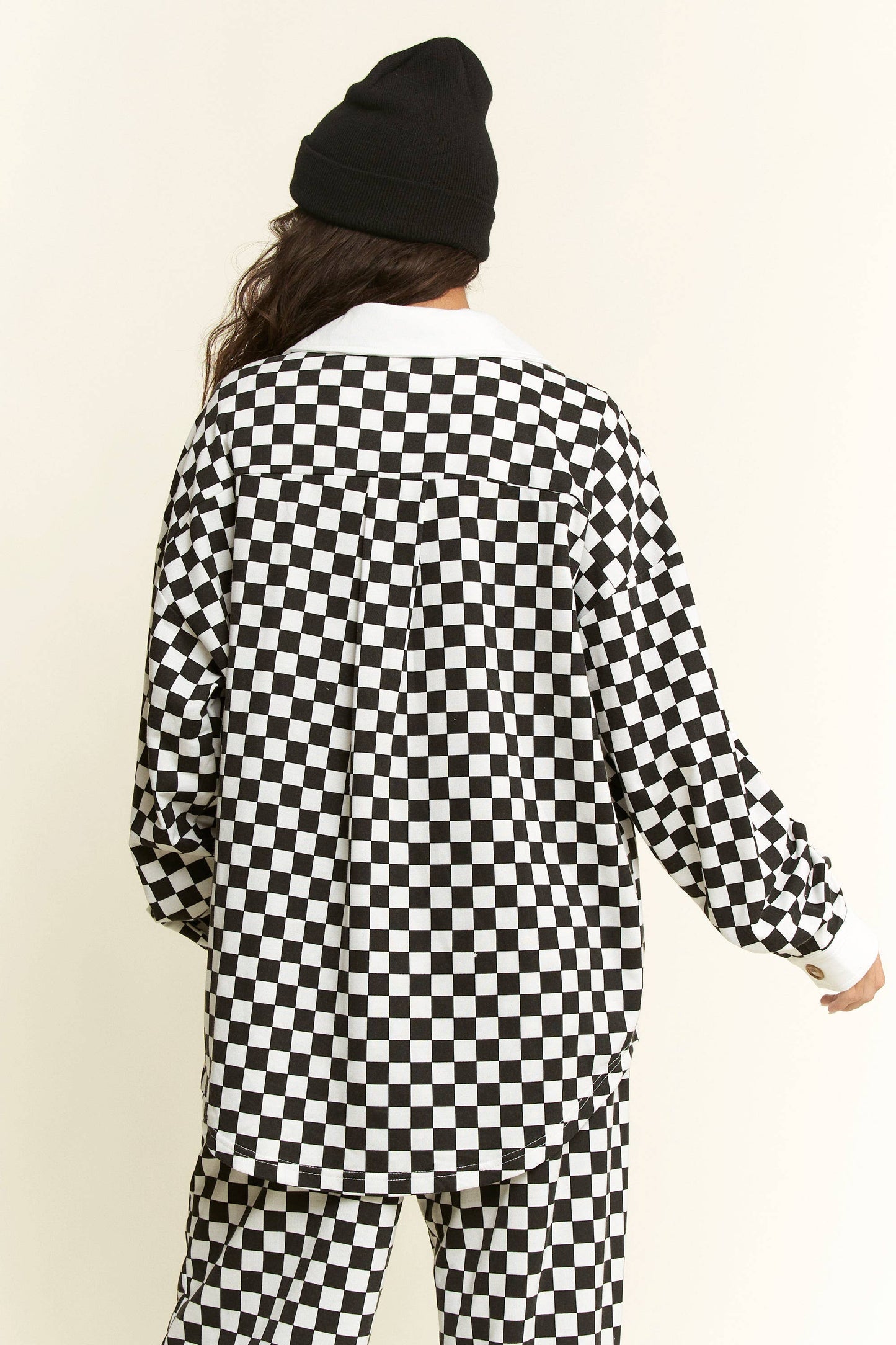 CHECKERED PRINT STRAIGHT LEG BOXER PANTS
