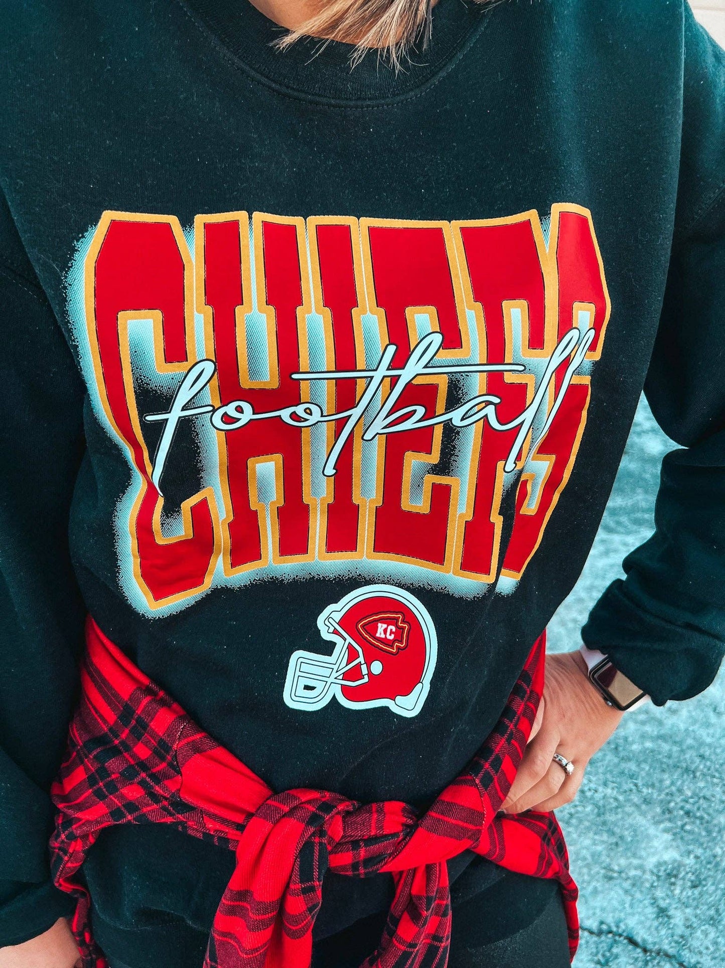 CHIEFS FOOTBALL BLACK SWEATSHIRT